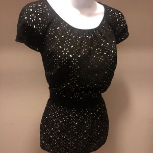 Black and white Ann Taylor dressy blouse size 4 - Small